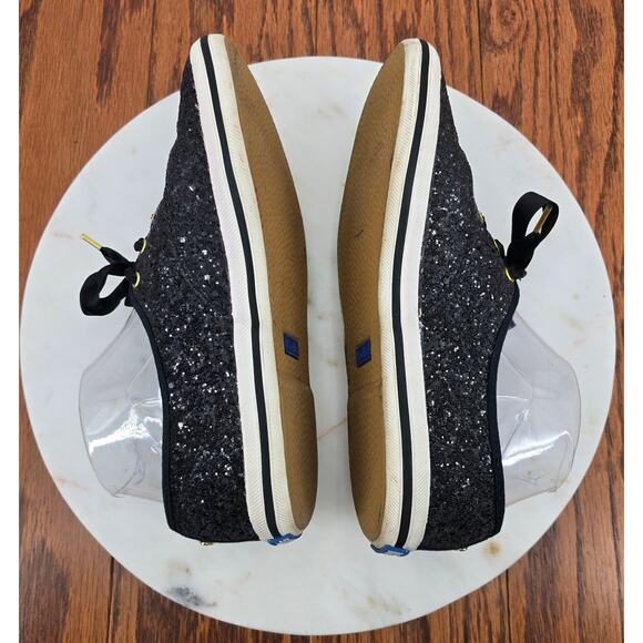 Kate Spade Keds X Kate Spade New York Black Glitter Sneakers - Picture 7 of 9